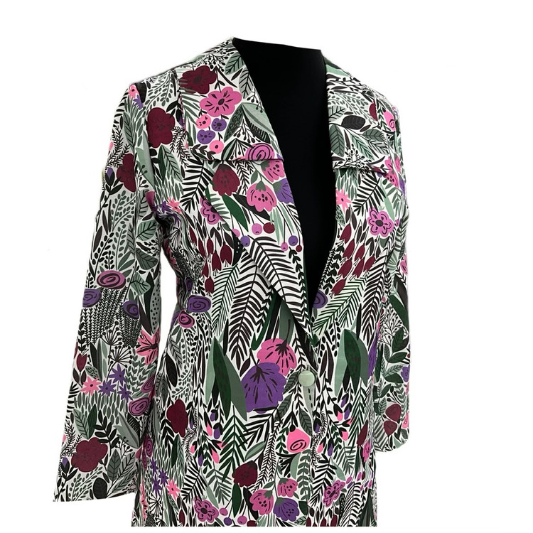 جزئیات دوخت مانتو ژاکارد گلدار کتی