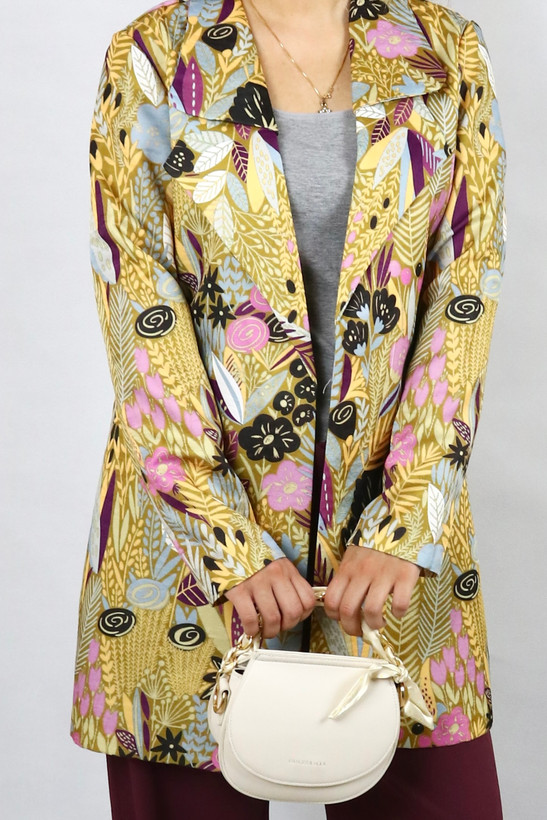 مانتو کتی ژاکارد گلدار رنگبندی متنوع