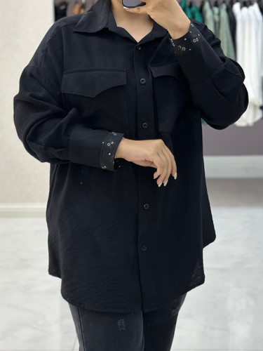 شومیز لینن آستین گلدار