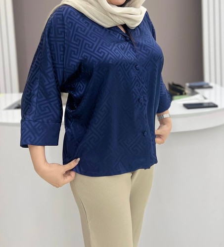 شومیز ساتن یقه انگلیسی