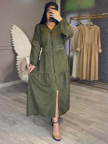 مانتو پیراهن جلو دکمه