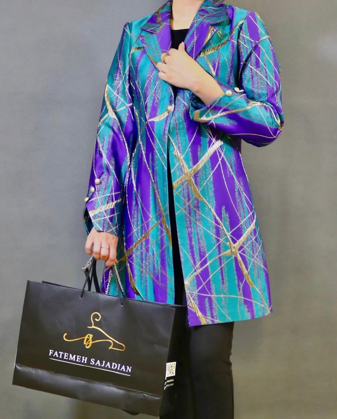 جزئیات دوخت و گانکشی مانتو کتی ژاکارد