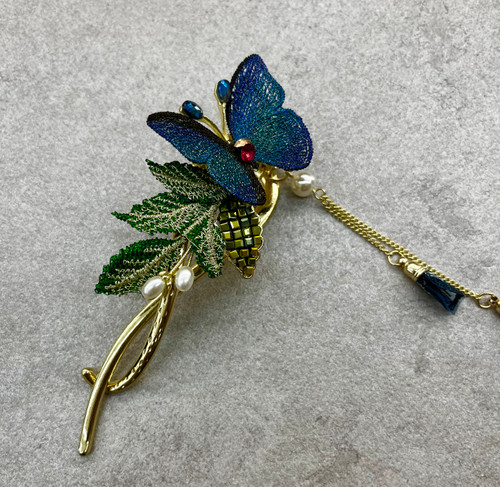 چفتی طرح پروانه رنگ آبی