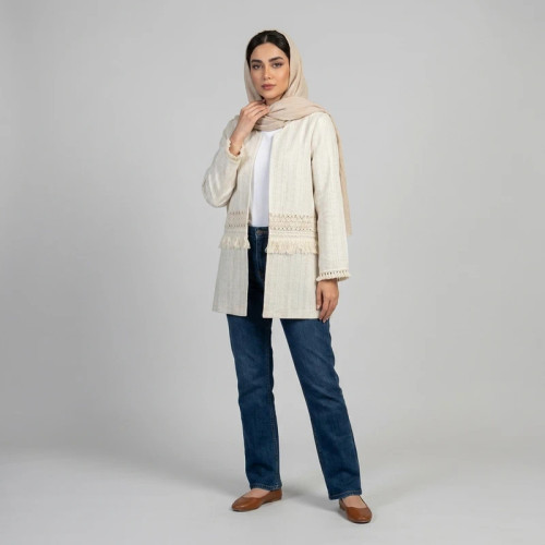 مانتو زنانه مدل لینن نچرال سوزندوزی