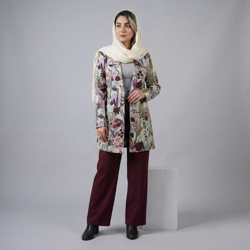 مانتو ژاکارد زنانه مدل گلدار