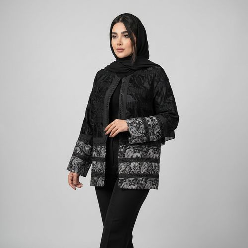 مانتو ژاکارد باتیک طرح دار