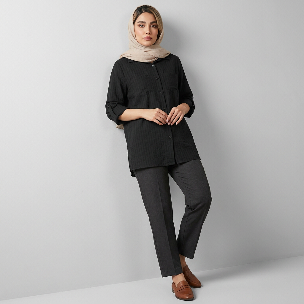شومیز زنانه مدل لینن ژاکارد