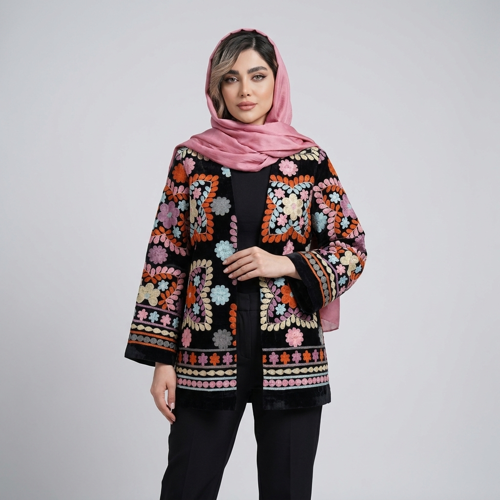 کت زنانه مدل مخمل بخارادوزی