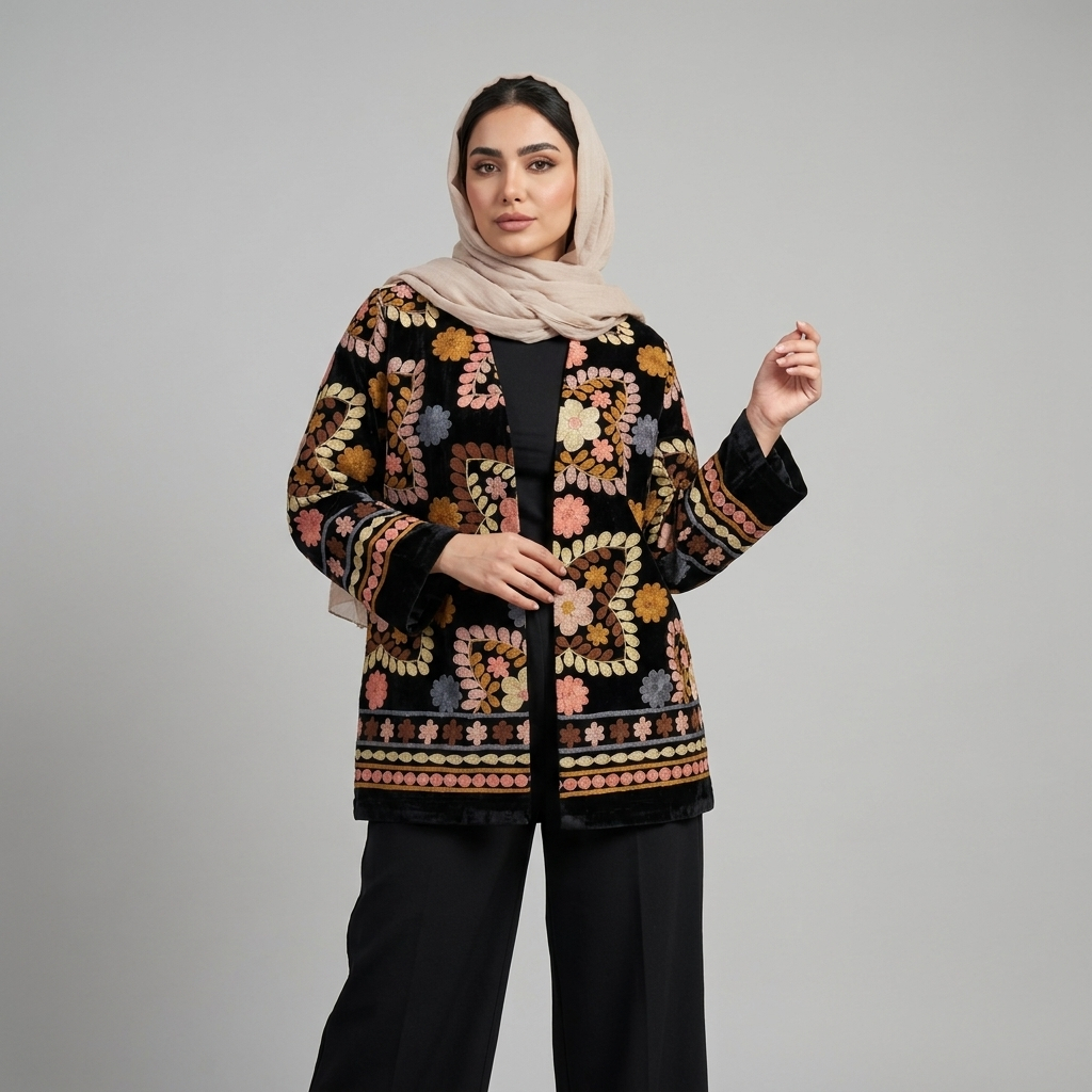 کت مخمل بخارادوزی