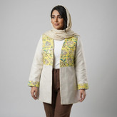 مانتو زنانه کتان لمه و کوکدوزی گلدار