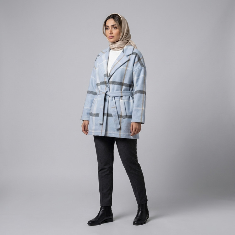 پالتو موهر پشمی طرحدار