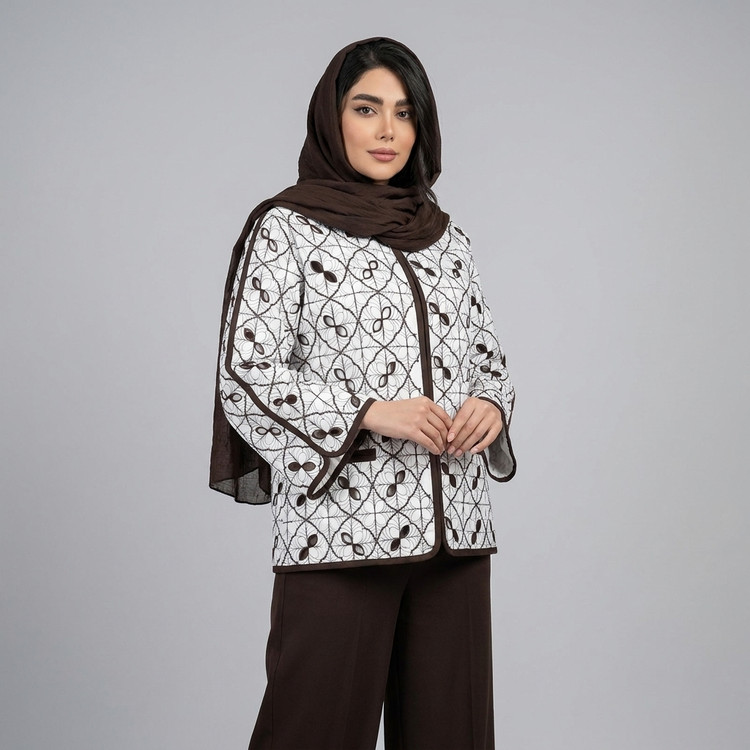 مانتو زنانه گلدوزی و خامه دوزی زنانه مدل درینا